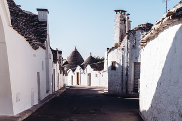 Alberobello typical Trullo houses made by volcanic stones