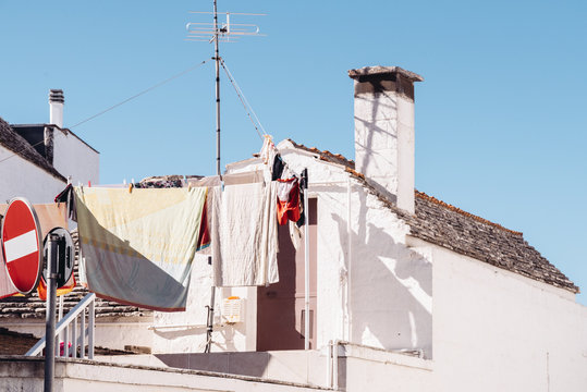 Alberobello typical Trullo houses made by volcanic stones