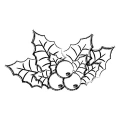 flat line uncolored christmas pick over white background  vector illustration