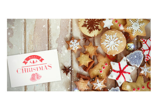 Holiday Card with Christmas Cookies in Snow Mockup 2