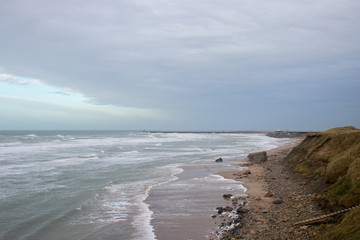 Beach in the town of Hirtshals in the Northern part of Denmark.