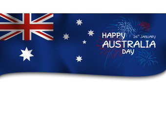 Obraz na płótnie Canvas Australia day design of flag and firework vector illustration