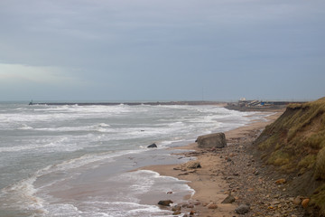 Beach in the town of Hirtshals in the Northern part of Denmark.