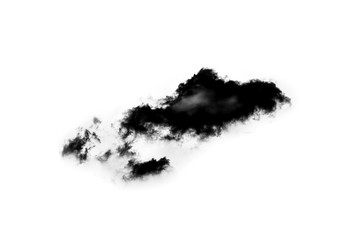 Black clouds in the white sky