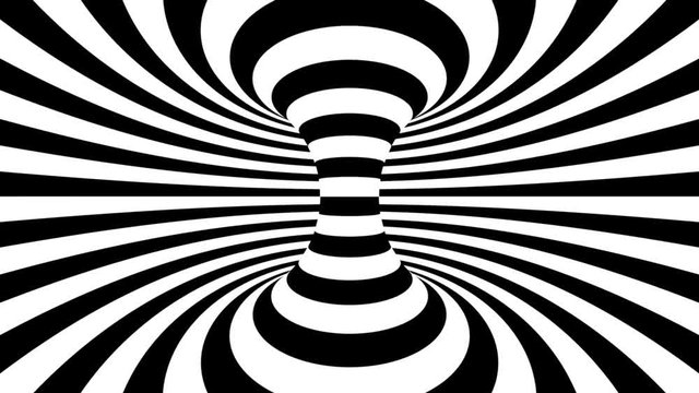 hypnotic evolving black and white stripes op art loop 1