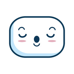 face kawaii character icon vector illustration design