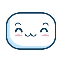 face kawaii character icon vector illustration design