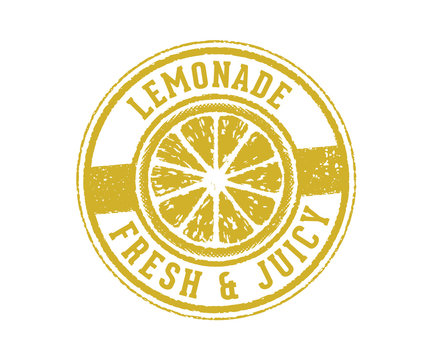 circular lemonade sign label stamp