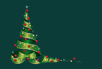 Weihnachtsbaum, Tannenbaum, Christbaum aus Schleife
Weihnachtskarte dekorativ
Vektor Illustration isoliert auf weißem Hintergrund