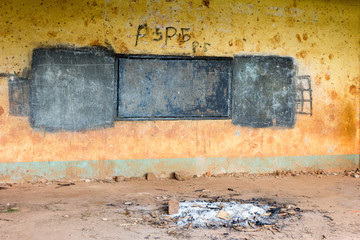 A classroom in ruins in Buikwe, Uganda on May 17 2017