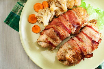 Chicken breast stuffed with champignon