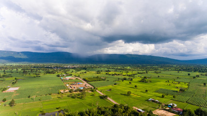Obraz premium Aerial view of the countryside in thailand.