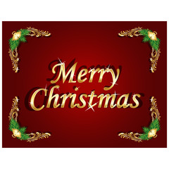Merry Christmas on red background
