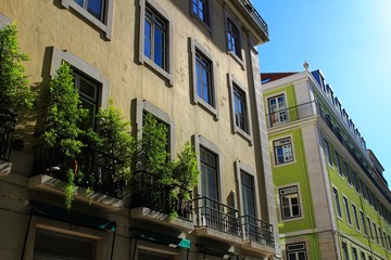 Colorful and majestic old houses in Lisbon