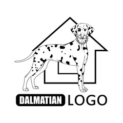 Dalmatian dog logo. Pet Emblem