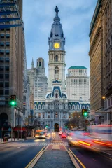 Badkamer foto achterwand Philadelphia's historic City Hall at dusk © sborisov