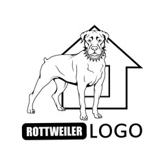 Rottweiler dog logo. Pet Emblem