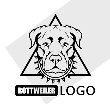 Rottweiler dog logo. Pet Emblem