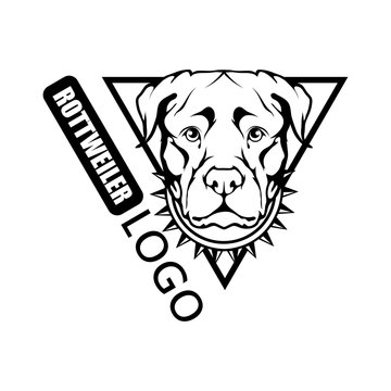 Rottweiler dog logo. Pet Emblem