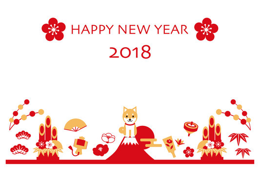 戌年　年賀状　テンプレート