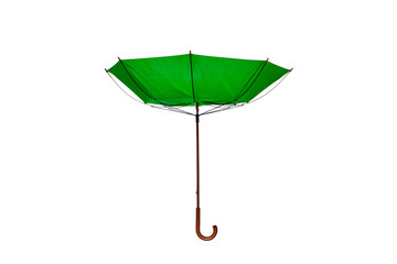 Inside Out Green Umbrella Center on White Background