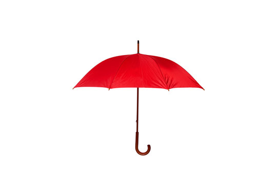 Red Umbrella Center On White Background