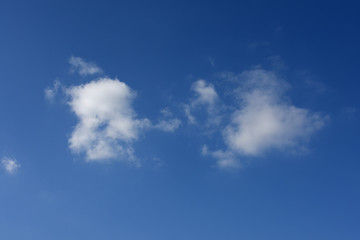 青空と雲「空想・雲のモンスターたち」（上を見上げる、空から何かが迫ってくる、待ち受けるなどのイメージ）