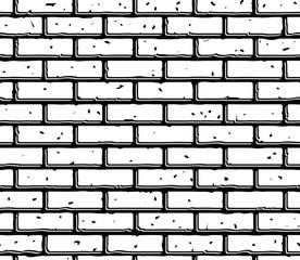 Vector seamless pattern with brickwork silhouette