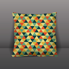 Seamless geometric pattern with triangles.Vintage pattern for a pillow