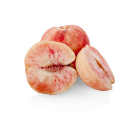 Peach with isolated on white background