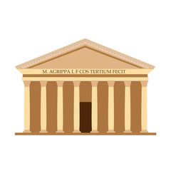Fototapeta premium Pantheon Italy, temple of all gods Rome, monument centric-domed architecture.