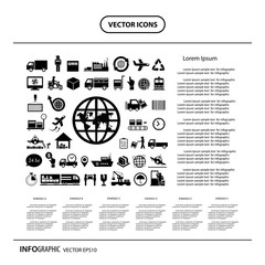 icon  logistics export info graphic