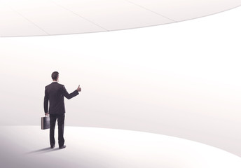 Obraz premium Salesman standing with his back concept