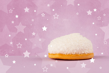 Delicious colorful cake with star shapes on background