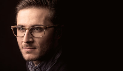 young man close up portrait