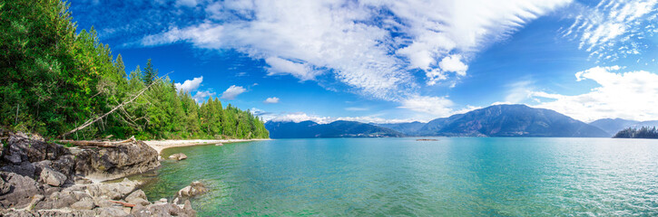 Fantastic view of Harrison Lake nature summer