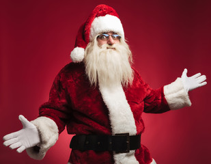 happy santa claus welcoming