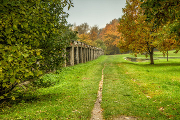 Garden near the monastery's autumn
