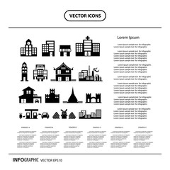 buildings icon info graphic set