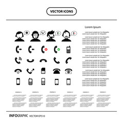 operator customer support and basic phone info graphic icon