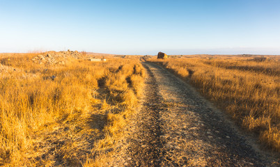 Hiking on Golan Heights landscape