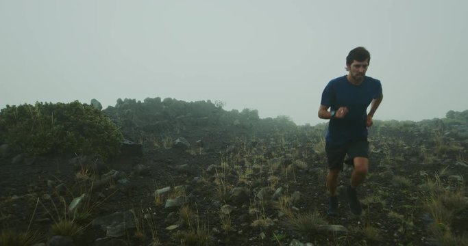 Athletic Man Trail Running