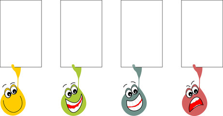 Verschiedene Emotionen mit Textfreiraum