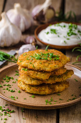 Potato pancakes with sour cream