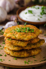 Potato pancakes with sour cream