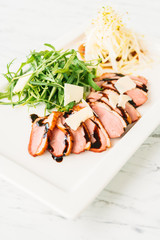Grilled duck meat and breast salad
