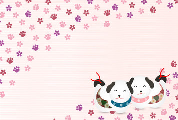 戌　年賀状　肉球　背景