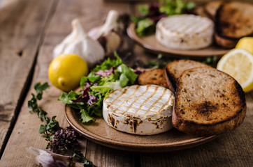 Grilled camembert cheese