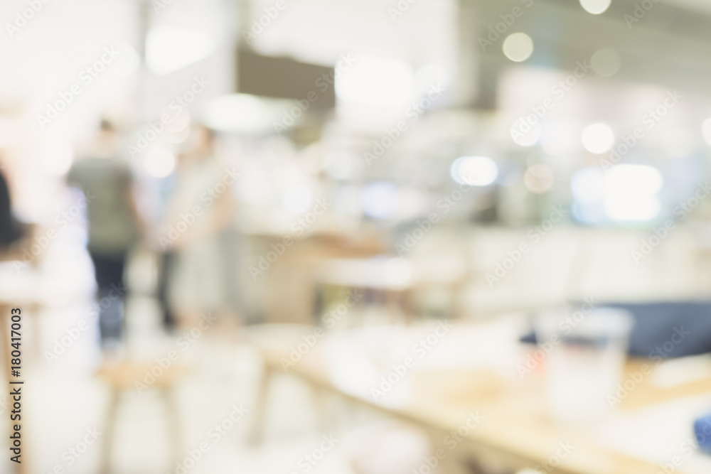 Aufkleber Blurred background of Customer at restaurant blur background with bokeh.