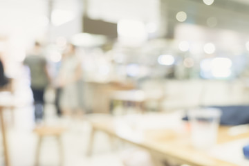 Blurred background of Customer at restaurant blur background with bokeh.